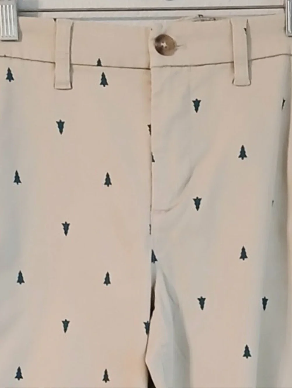 J. Crew Beige High -Rise  Girlfriend Khaki Size 6  Embroidered Pine Tree Detail